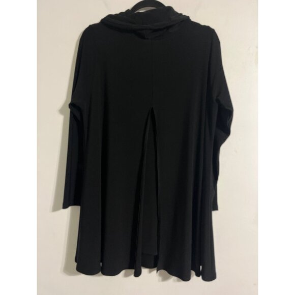 Sympli Crisscross Long Sleeve Cowl Neck Tunic 1X /20 Black Stretch Top Excellent - Picture 5 of 12